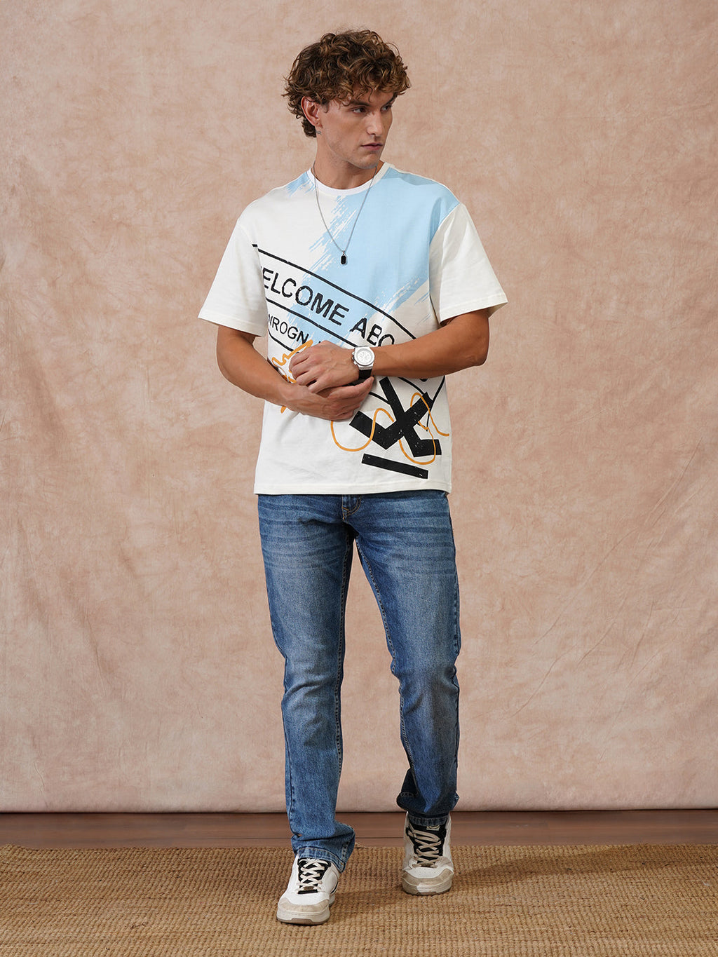 Casual Heavy Fade Straight Fit Jeans | Blue