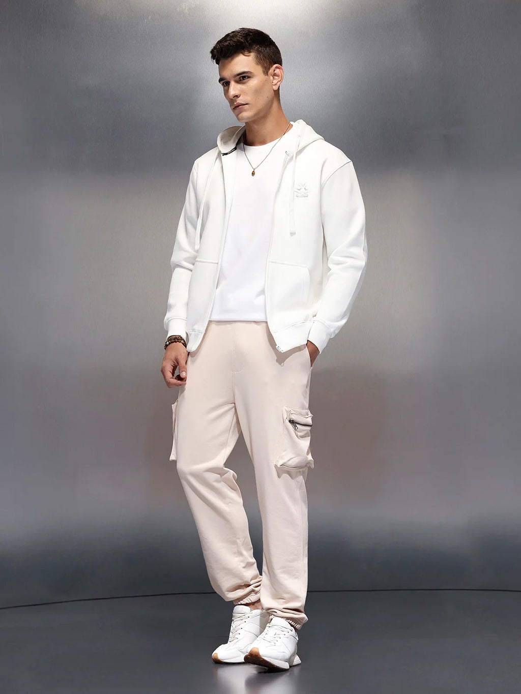 Men’s Straight Fit Cargo Joggers | Beige