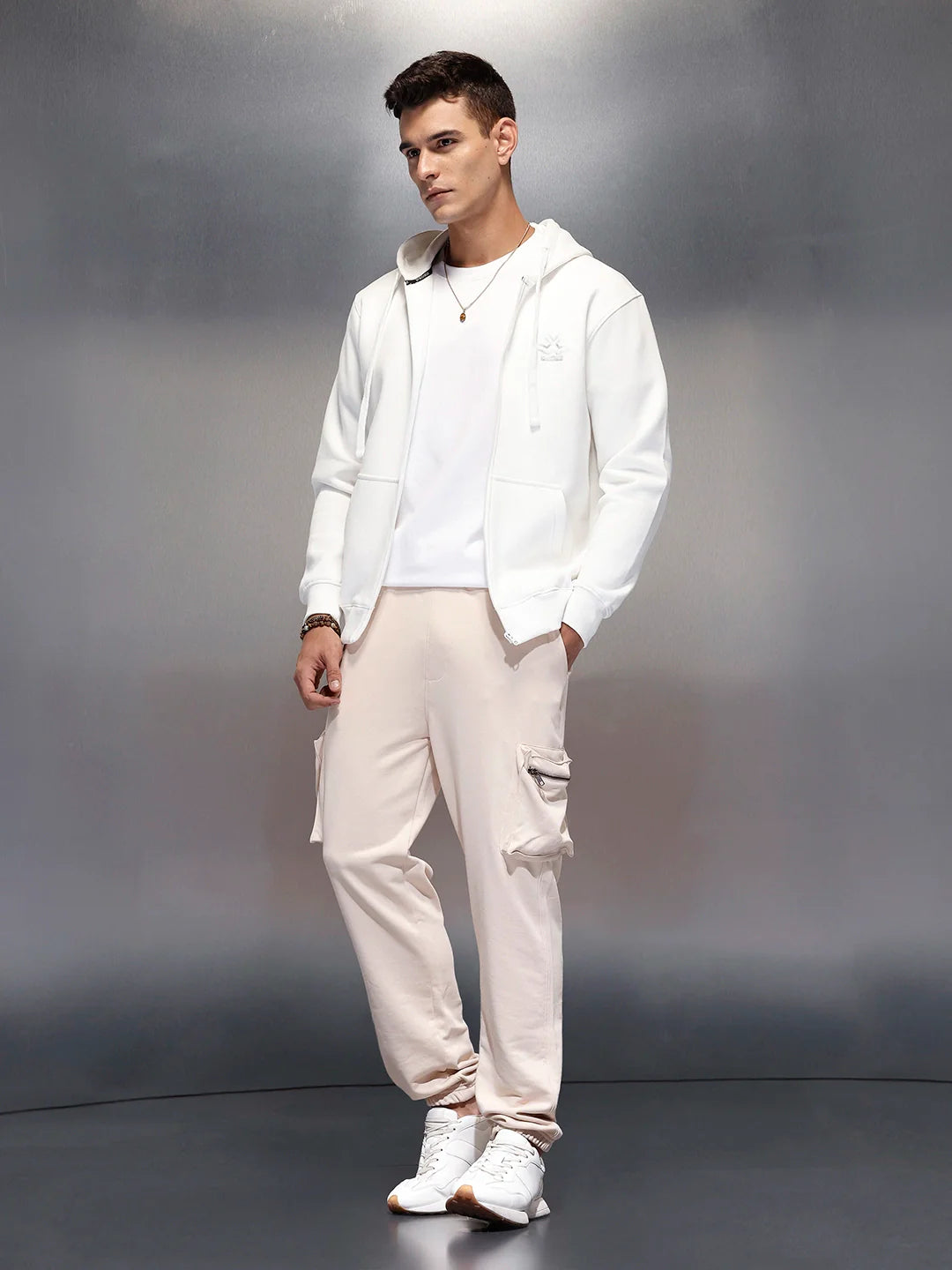 Men’s Straight Fit Cargo Joggers | Beige