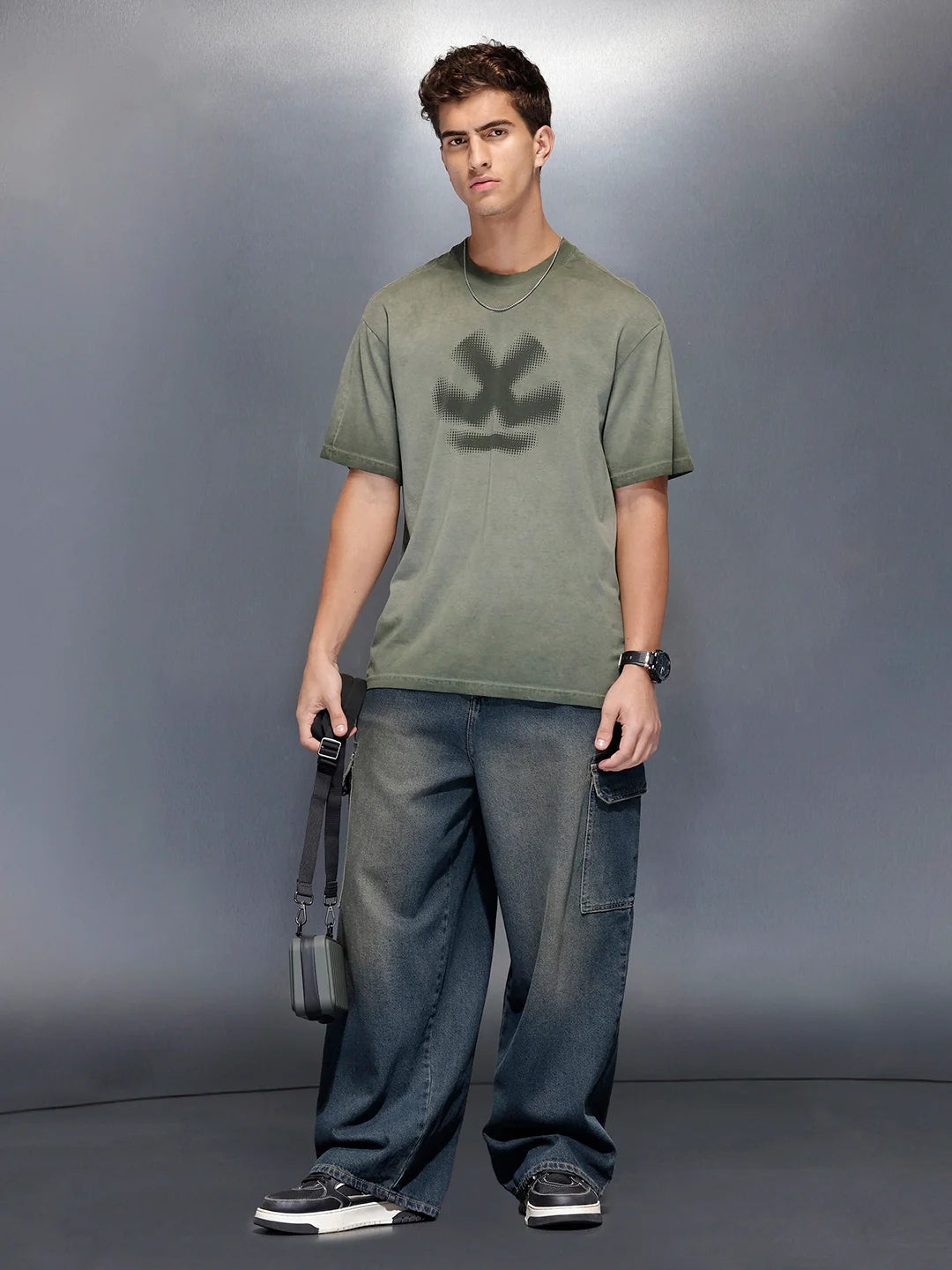 Men’s washed oversized tshirt | Charcoal