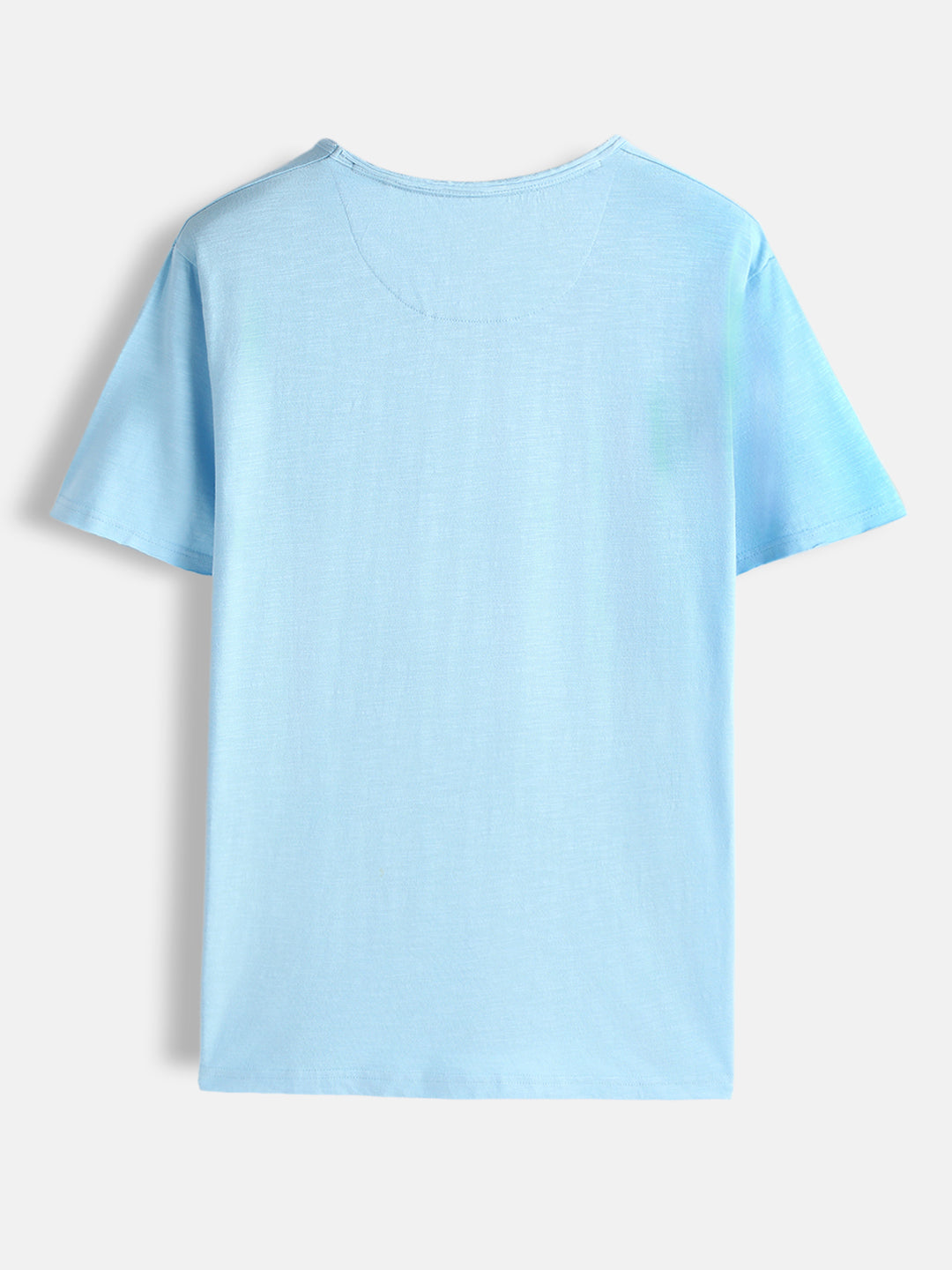 Raw Edged Blue Crew Neck T-Shirt