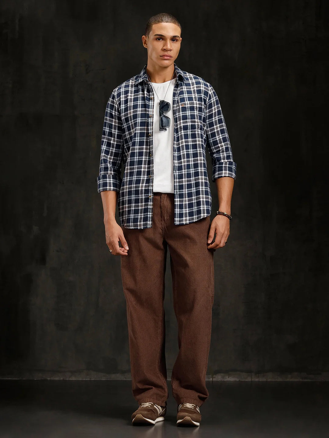 Checkered Full Sleeve Shirt  | Navy Blue