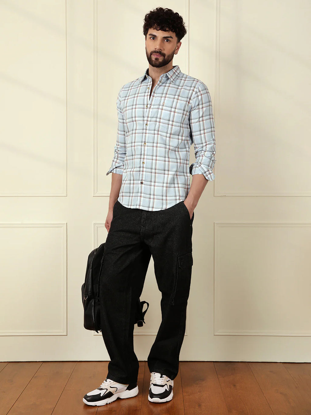 Classic Checked Cotton Shirt | Blue