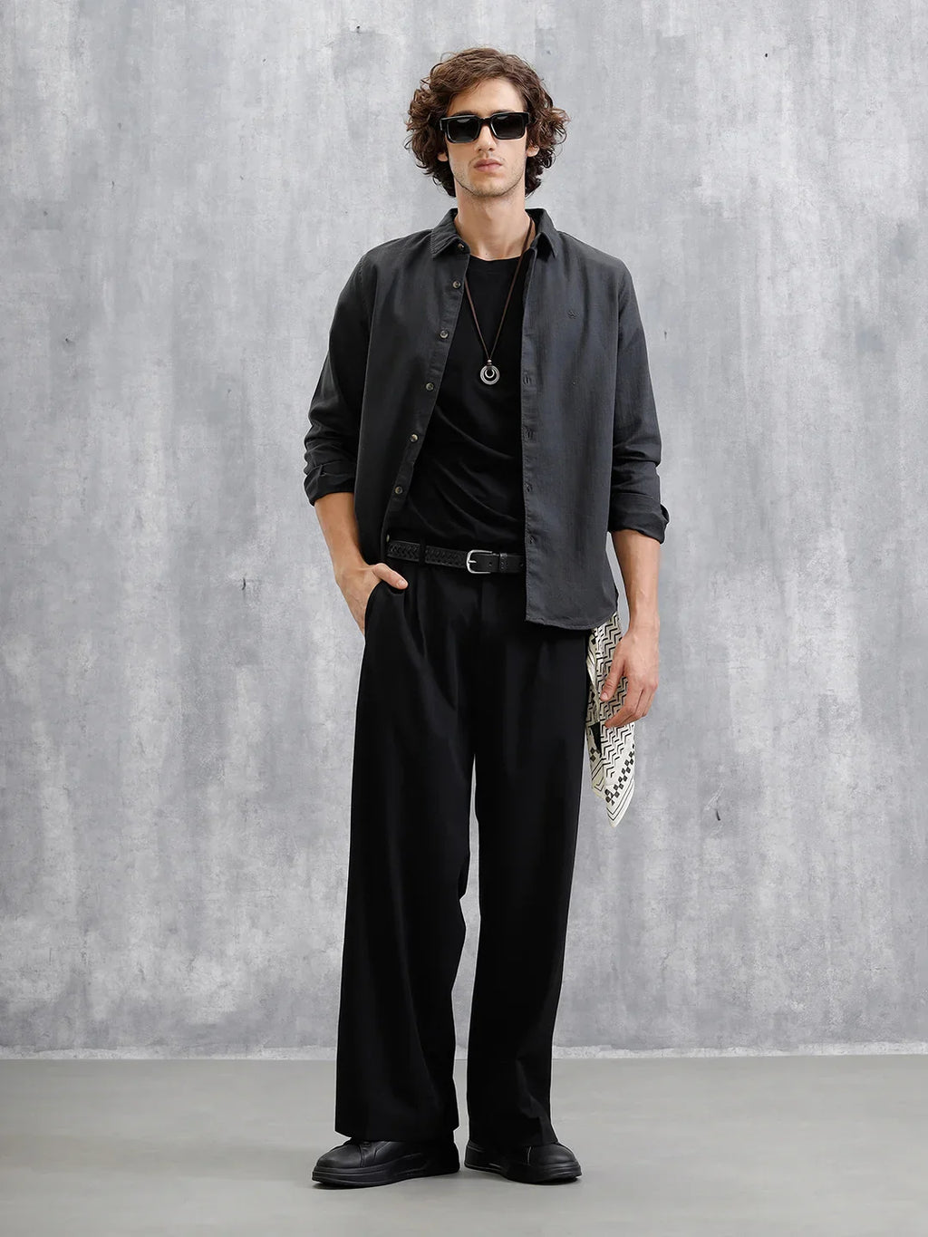 Cotton Slub Overdyed Shirt | Black