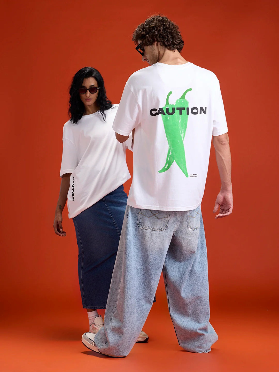 Men’s Oversized Graphic Printed Tee | White