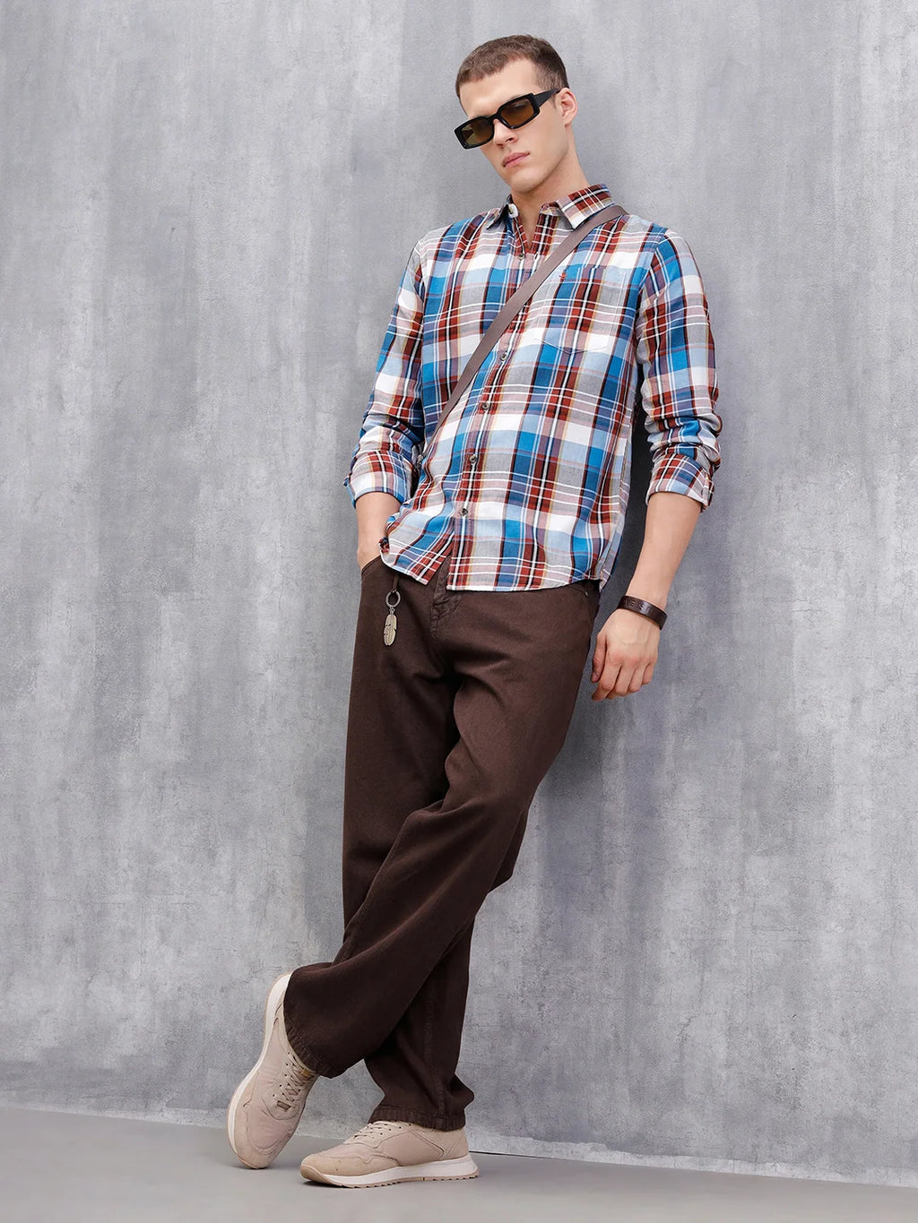 Checkered Full Sleeve Regular Fit Shirt | Blue