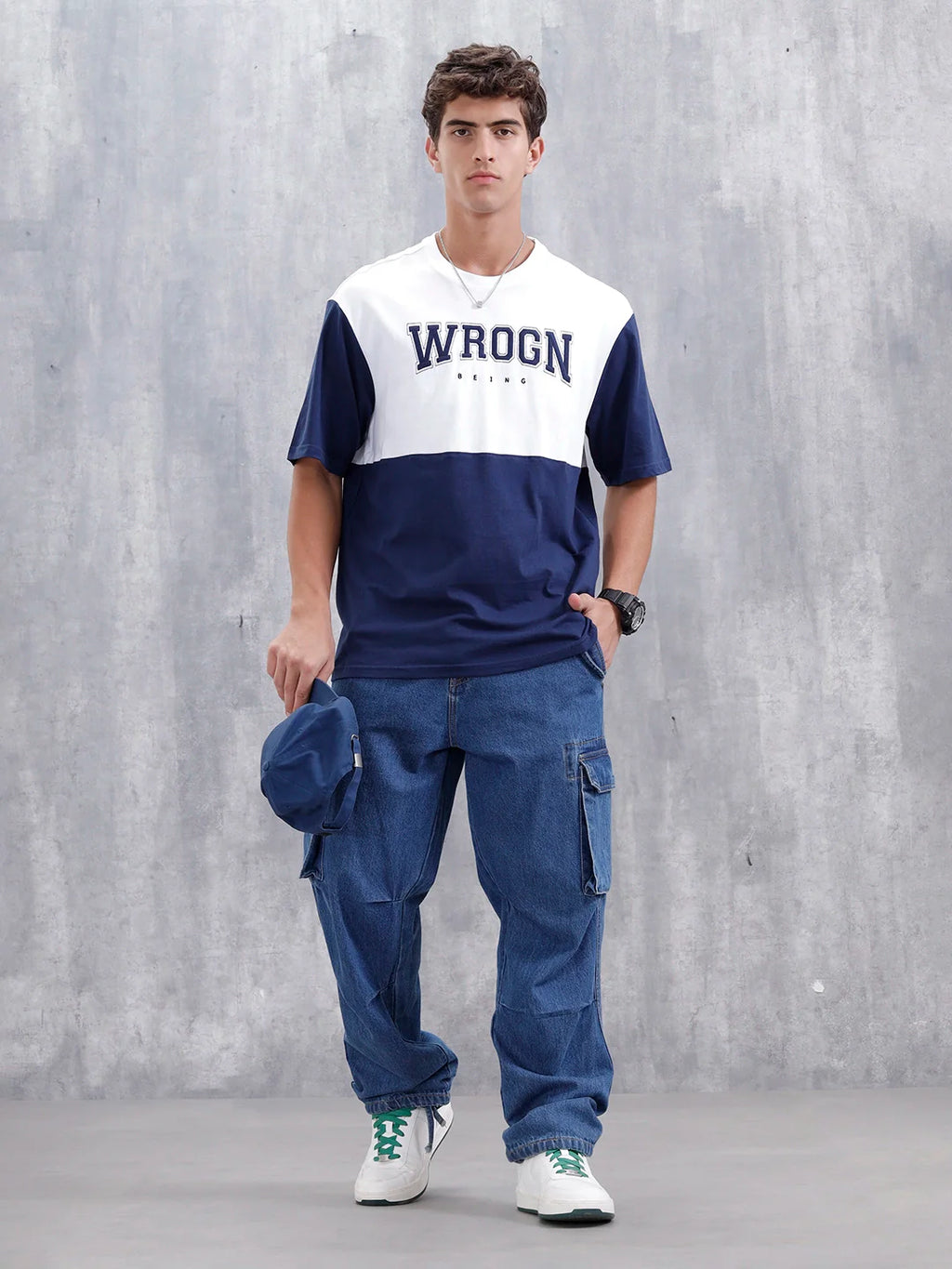 Casual Men Sporty Look Oversized Fit Tee With Print | White