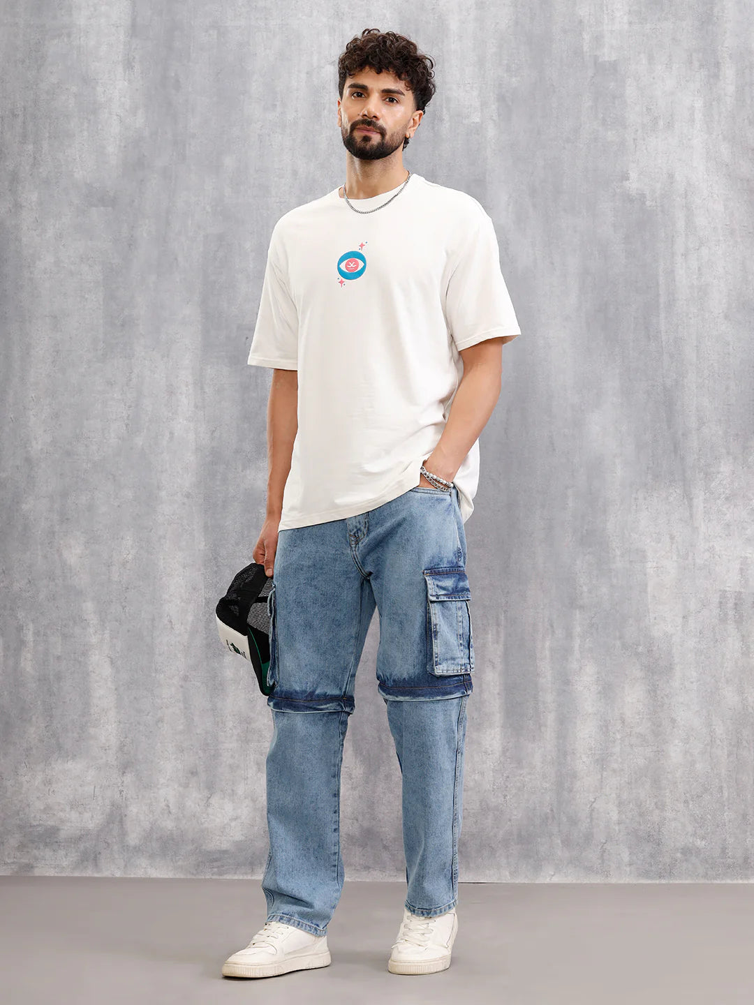 Grow Together Zen Inspired Oversized Back Print Crew Neck T-Shirt  | Off White