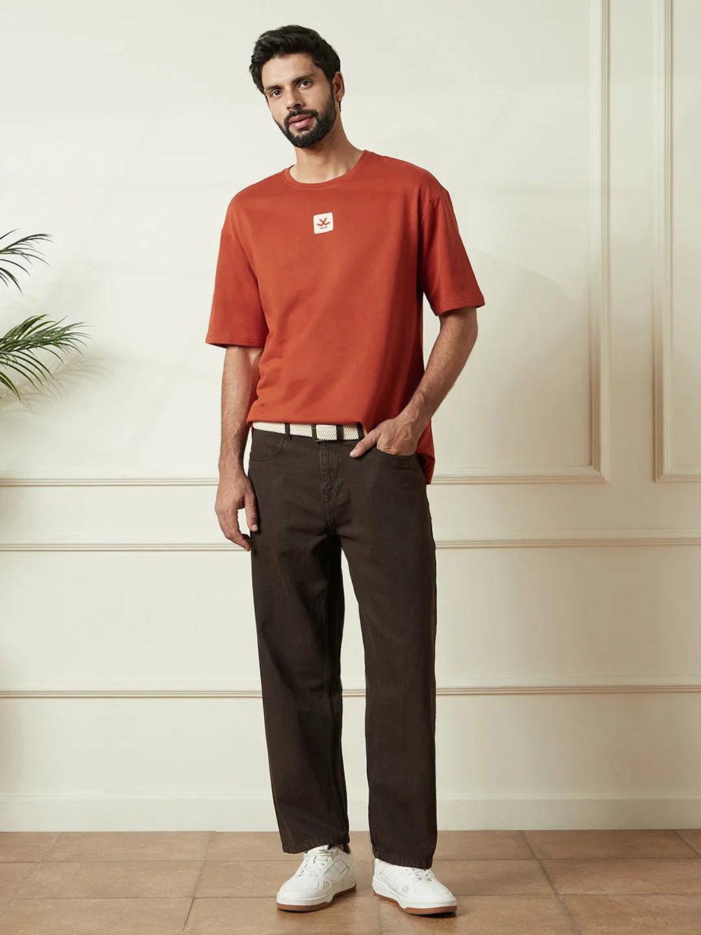 Heavy GSM Back Print T-Shirt | Rust