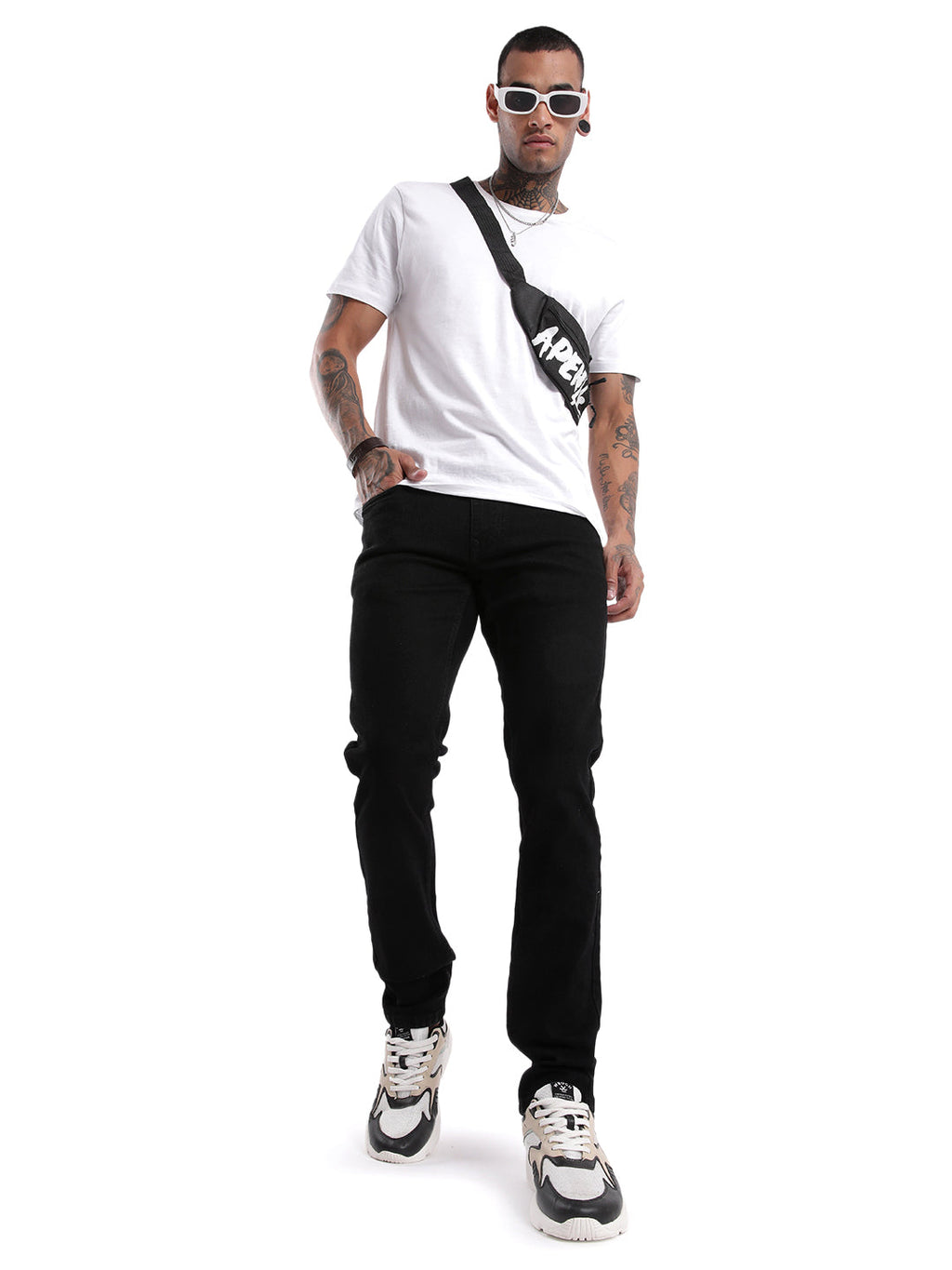 Apex Black Solid Casual Jeans