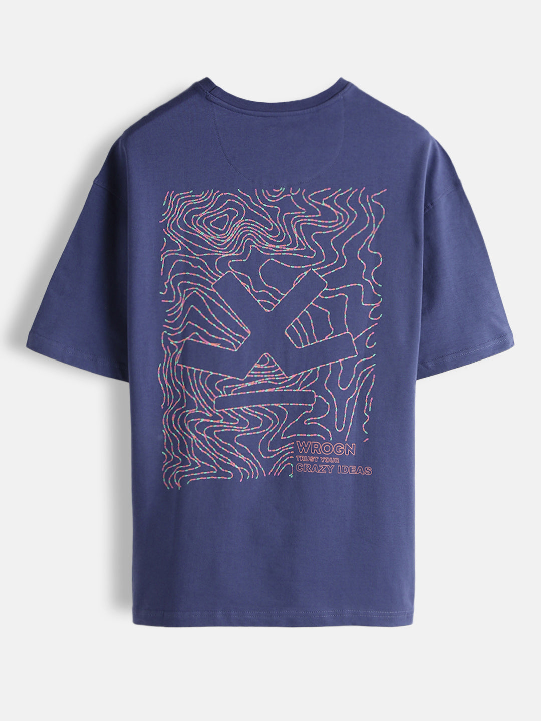 Logo Printed Oversized T-Shirt | Dark Blue