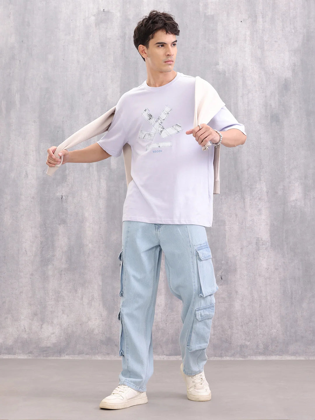 Brand Carrier Graphic Printed Oversized Fit T-shirt | Lavender