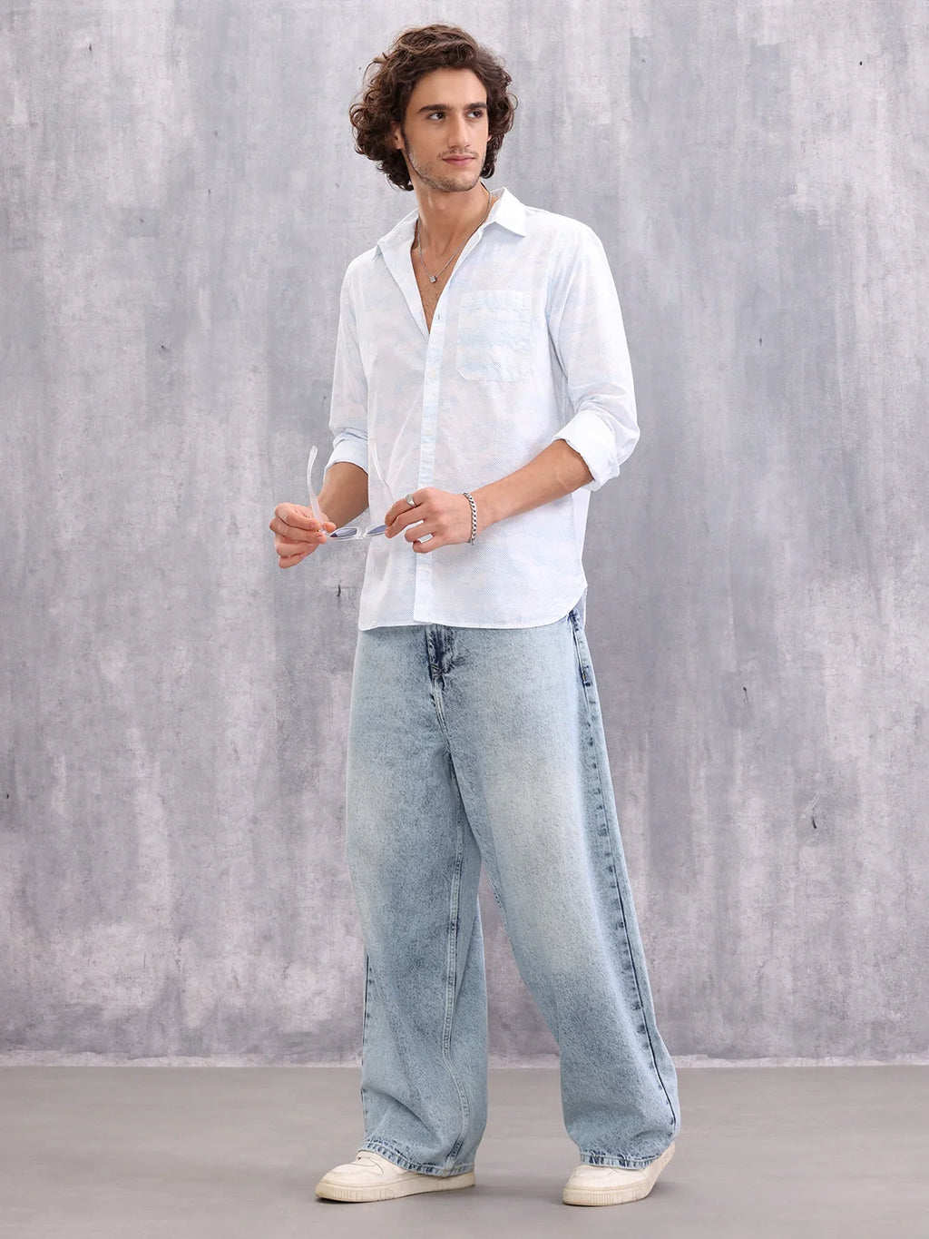 Cotton Full Sleeve Aop Shirt | Blue