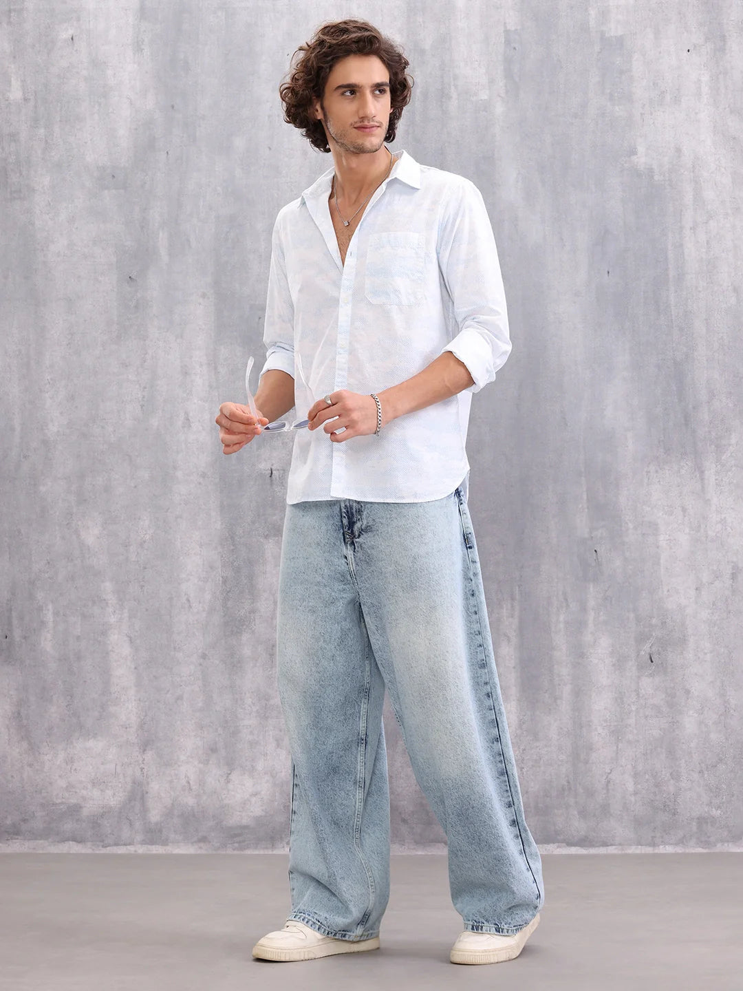 Cotton Full Sleeve Aop Shirt | Blue