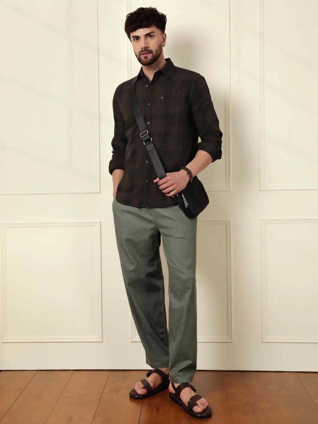 Dark Tonal Checked Shirt | Green