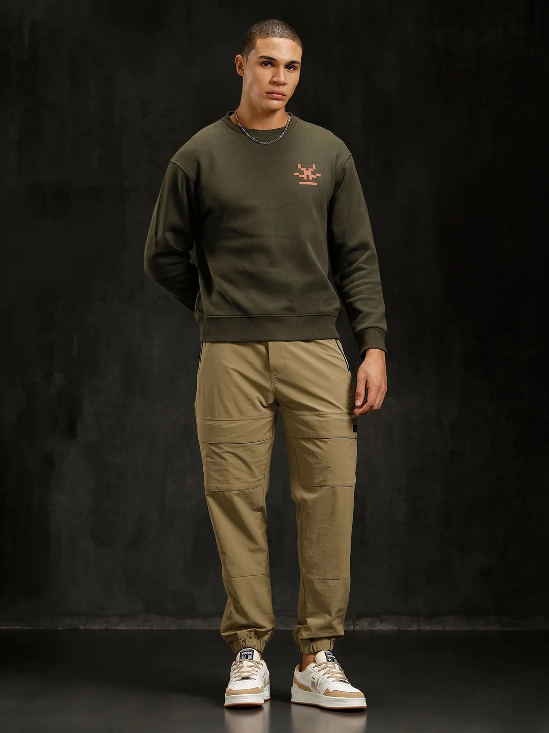 Solid Straight Fit Jogger | Khaki