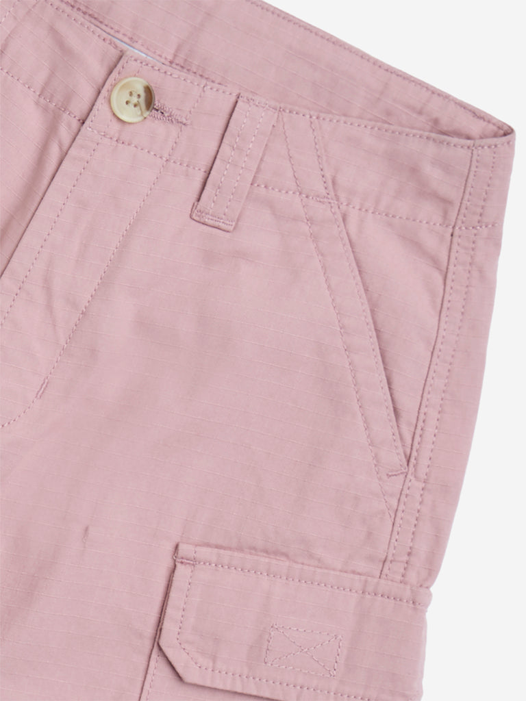 Y&F Kids Dusty Pink High-Rise Cotton Shorts