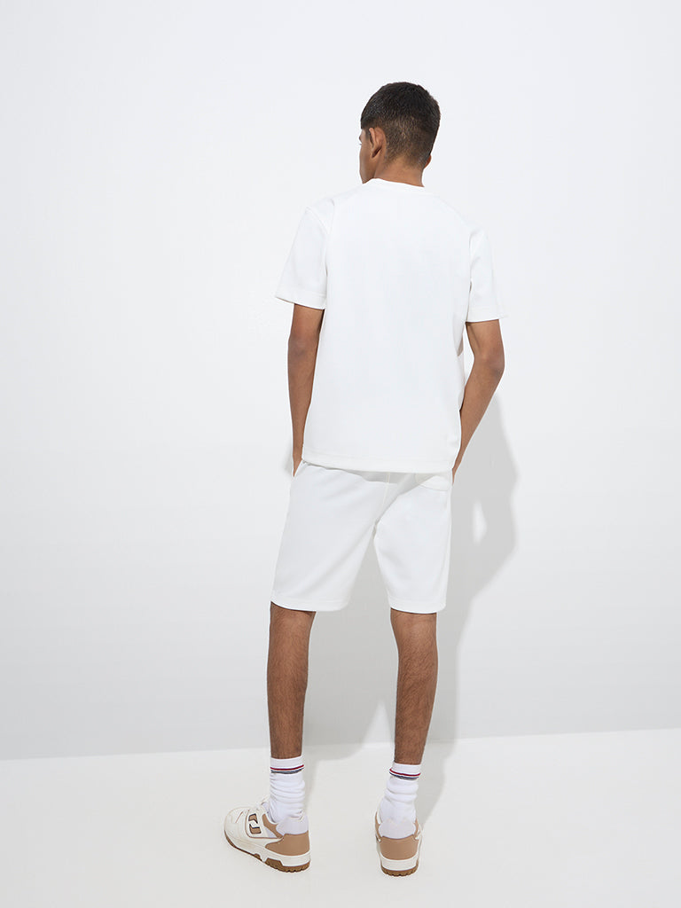 Y&F Kids Off-White Mid-Rise Shorts