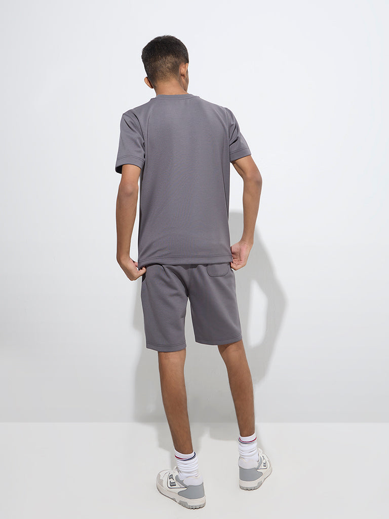 Y&F Kids Grey Mid-Rise Shorts