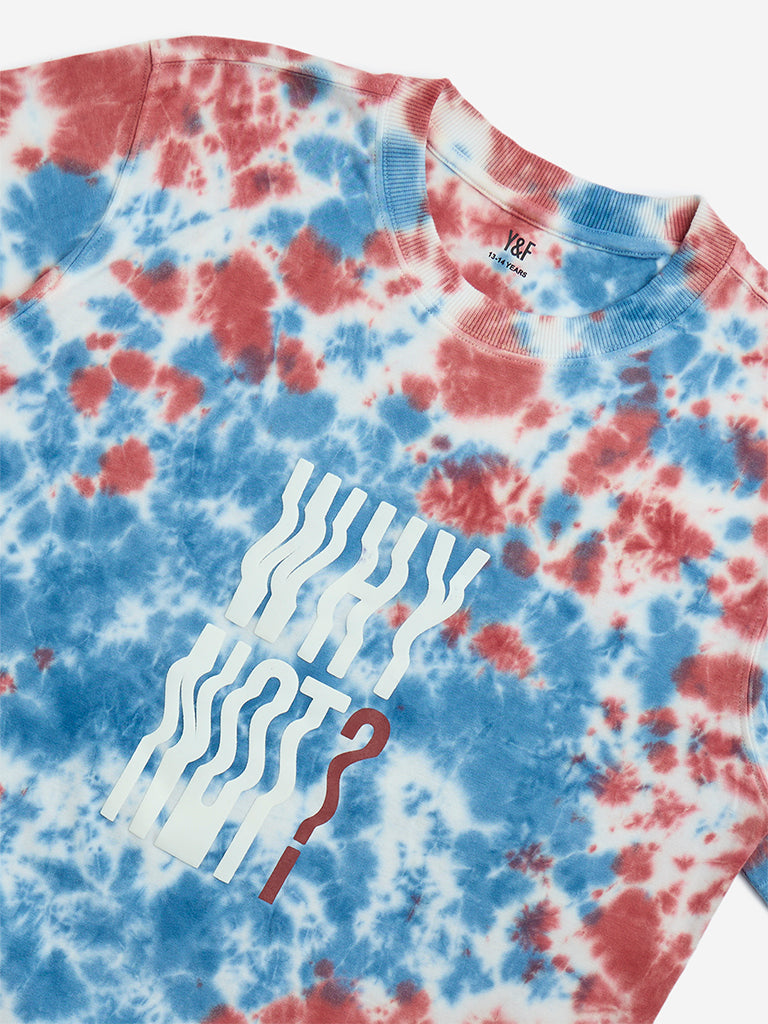 Y&F Kids Multicolour Tie-Dye Design Cotton T-Shirt