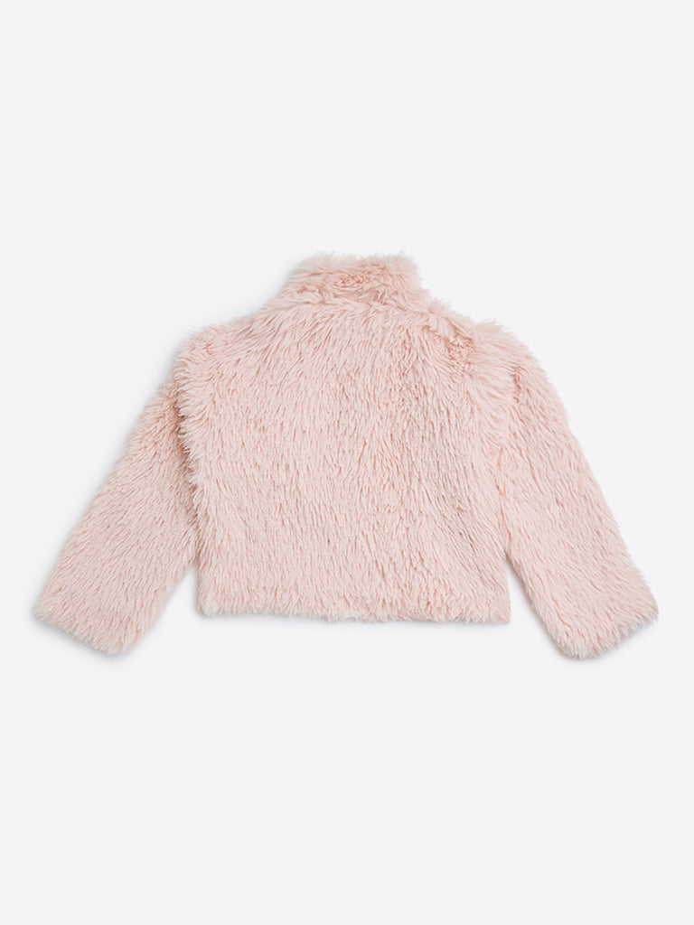 Y&F Kids Light Pink Faux Fur Jacket