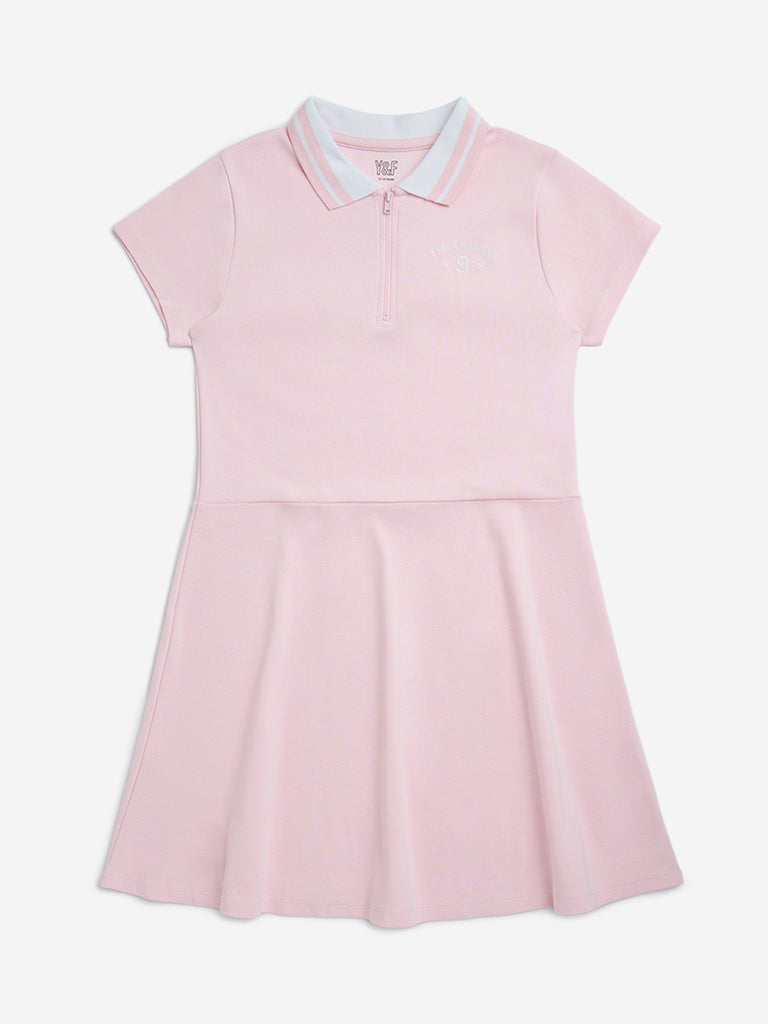 Y&F Kids Pink Cotton-Blend Dress