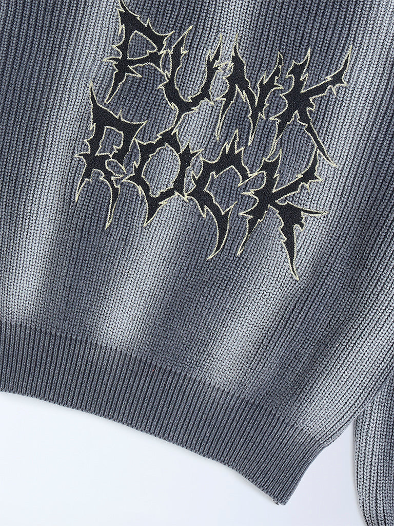 Y&F Kids Dark Grey Tie-Dye Printed Cotton Sweater