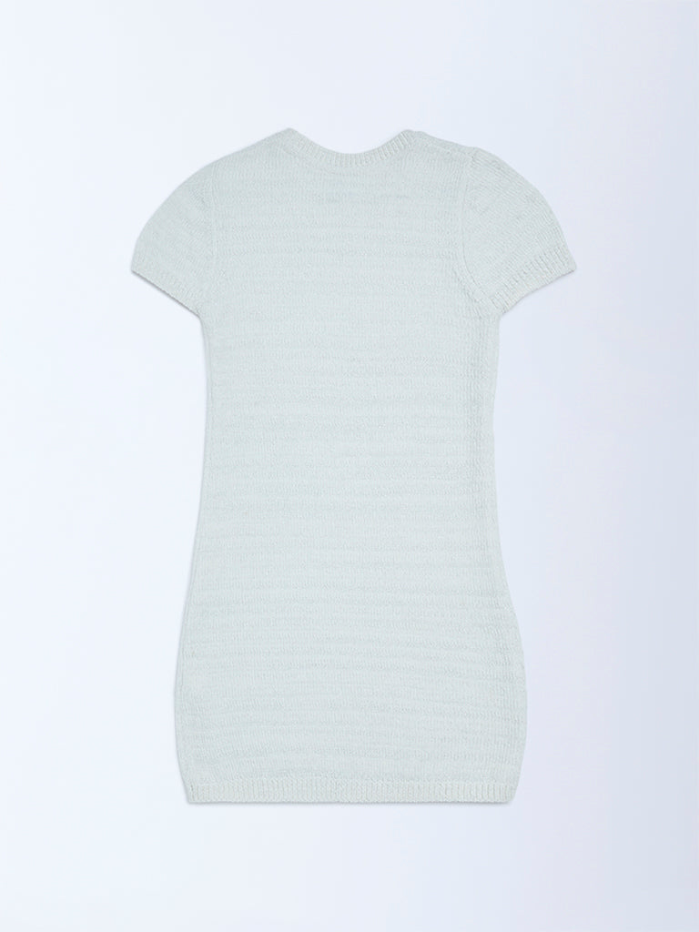 Y&F Kids White Knitted Bodycon Dress