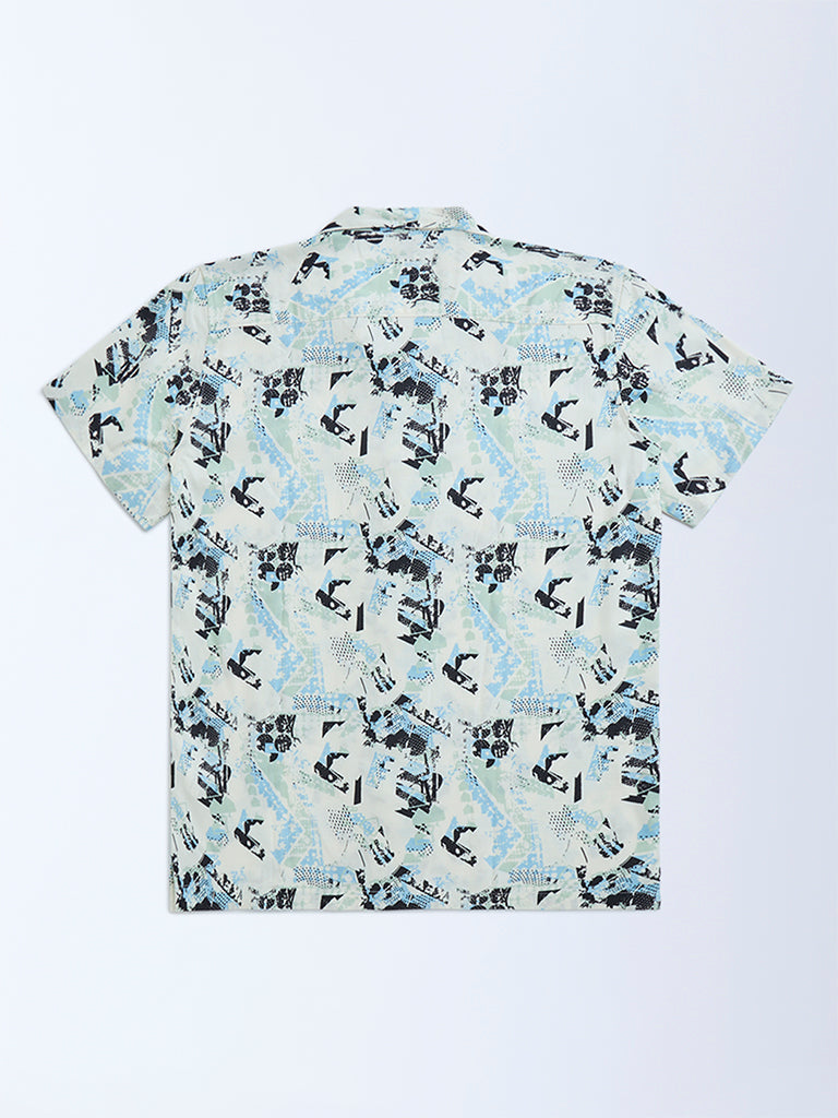 Y&F Kids Multicolour Abstract Printed Resort-Fit Shirt