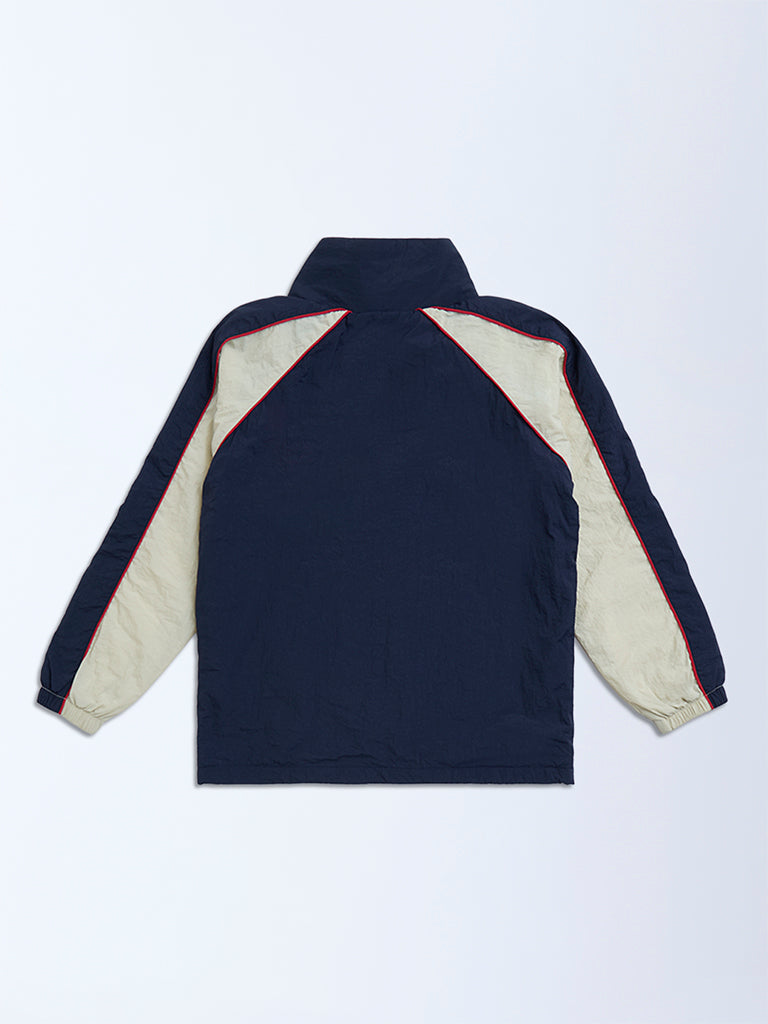 Y&F Kids Navy Colour-Blocked Jacket