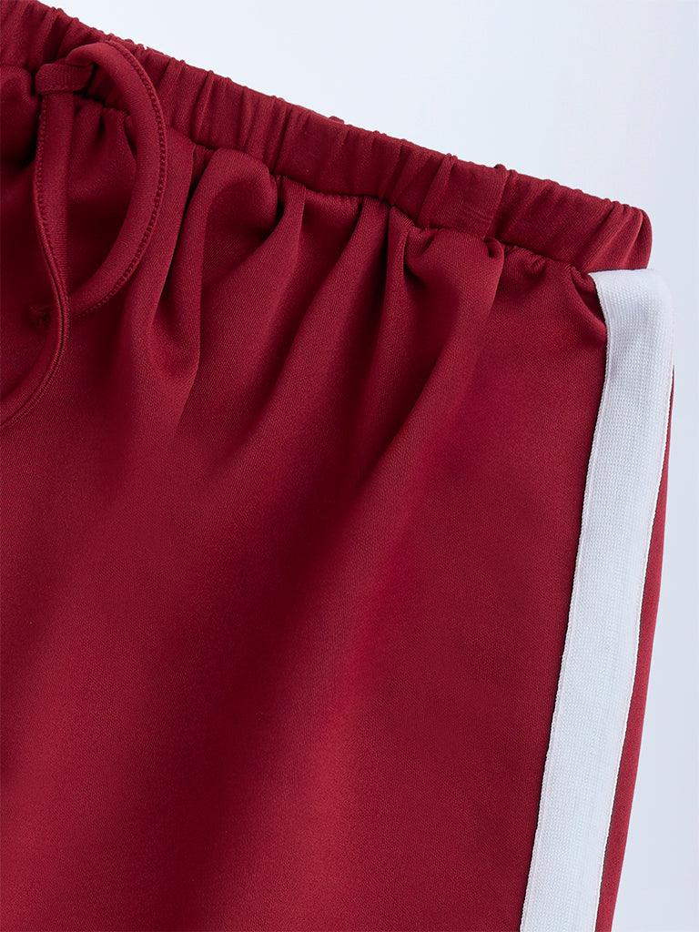 Y&F Kids Red Striped High-Rise Balloon Skirt