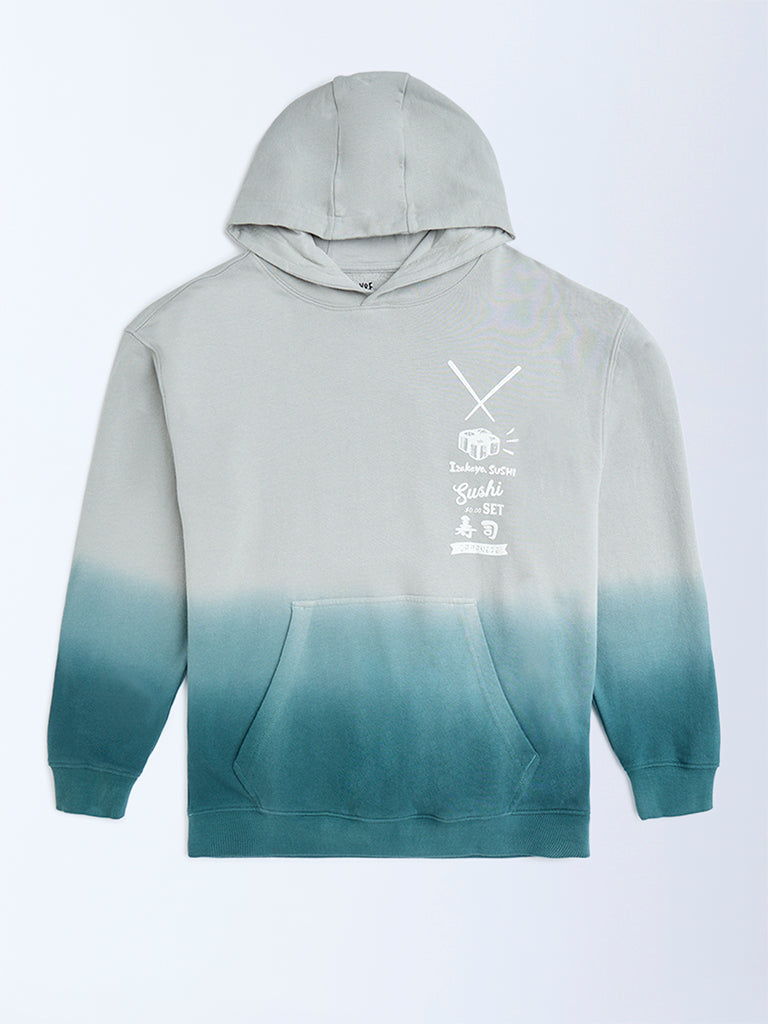 Y&F Kids Sage Ombre Cotton Hoodie