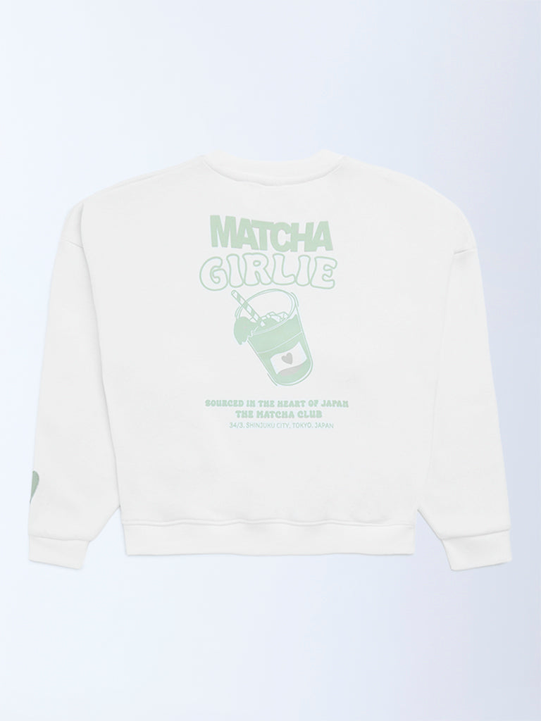 Y&F Kids Off-White Printed Cotton-Blend Sweatshirt