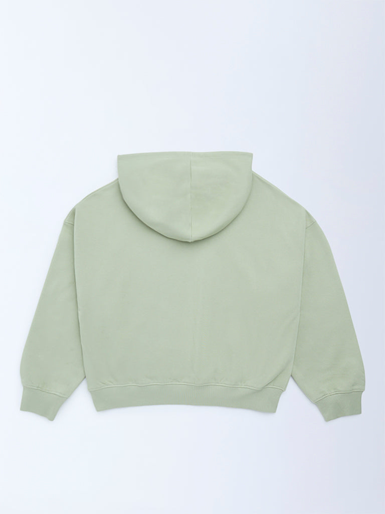 Y&F Kids Sage Printed Cotton-Blend Hoodie