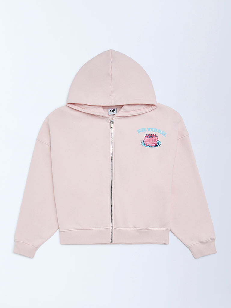 Y&F Kids Pink Cotton-Blend Hoodie