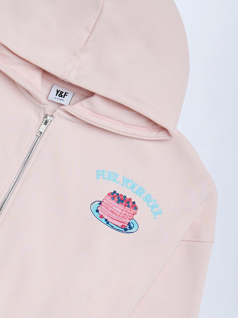 Y&F Kids Pink Cotton-Blend Hoodie
