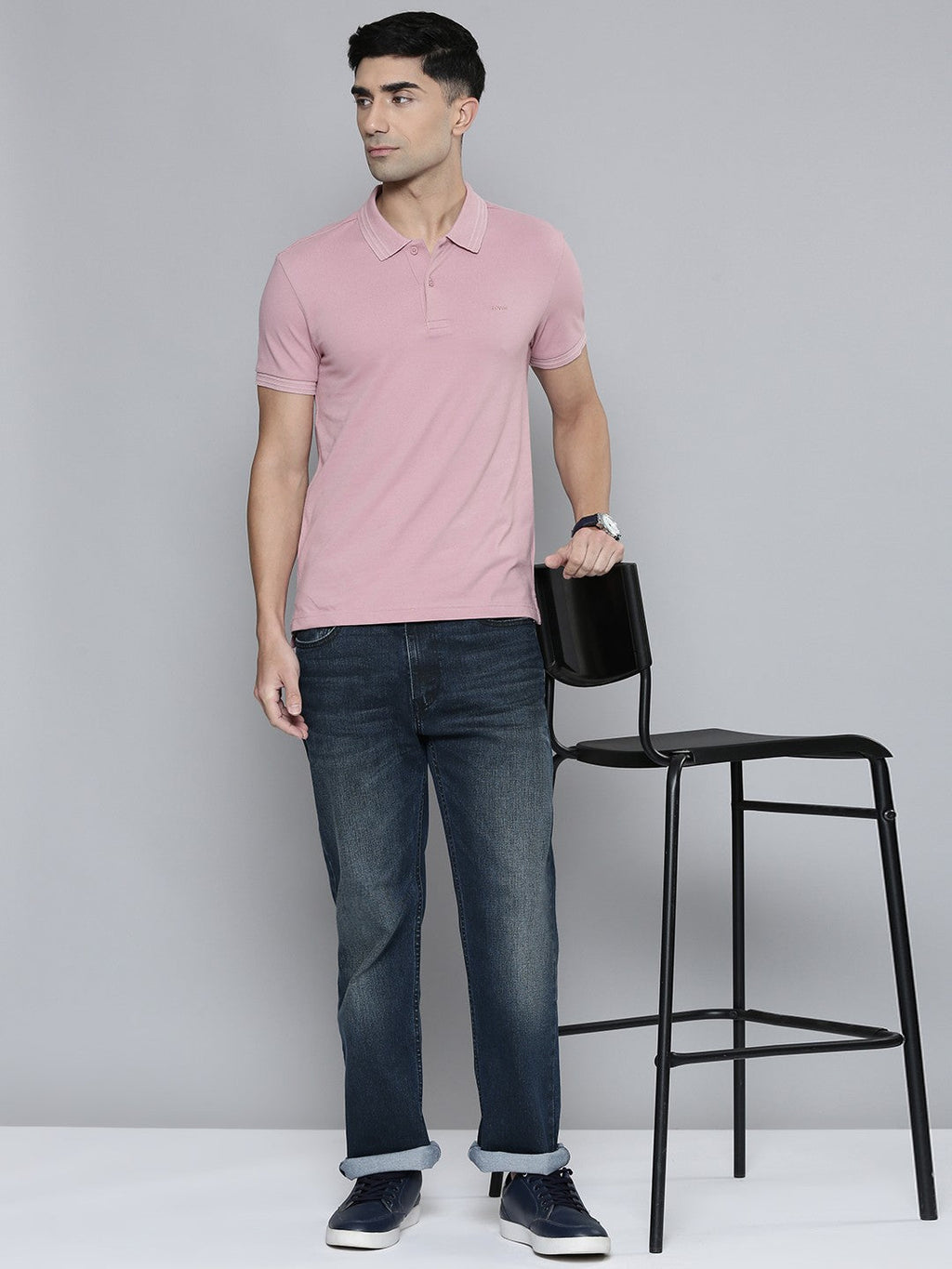 Men's Solid Slim Fit Polo T-shirt