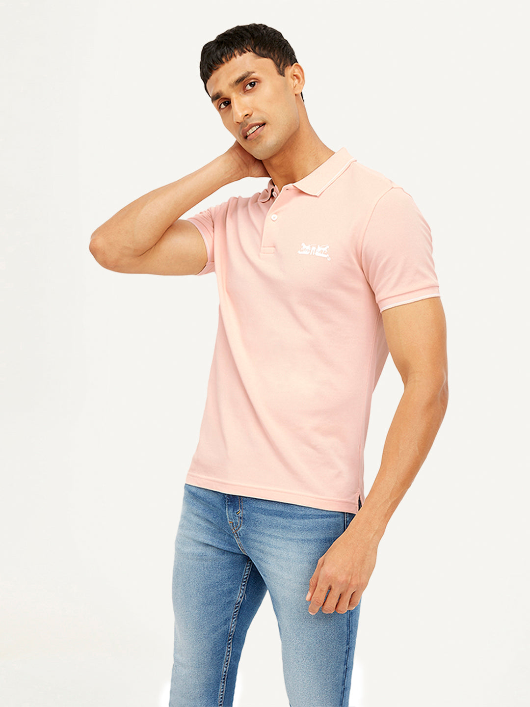 Men's Solid Slim Fit Polo T-shirt