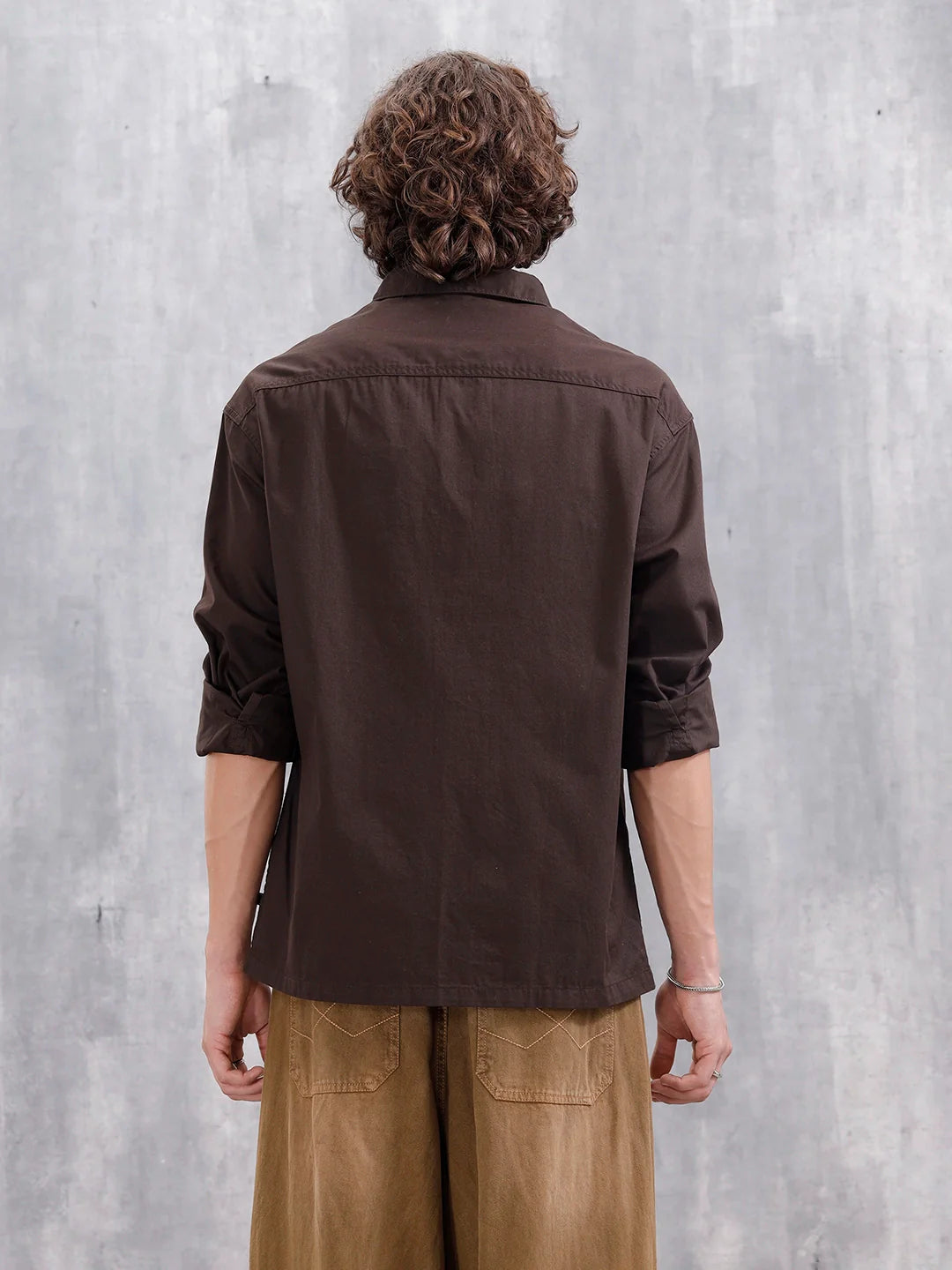 Casual Comfort Fit Shirt With Double Pockets | Brown