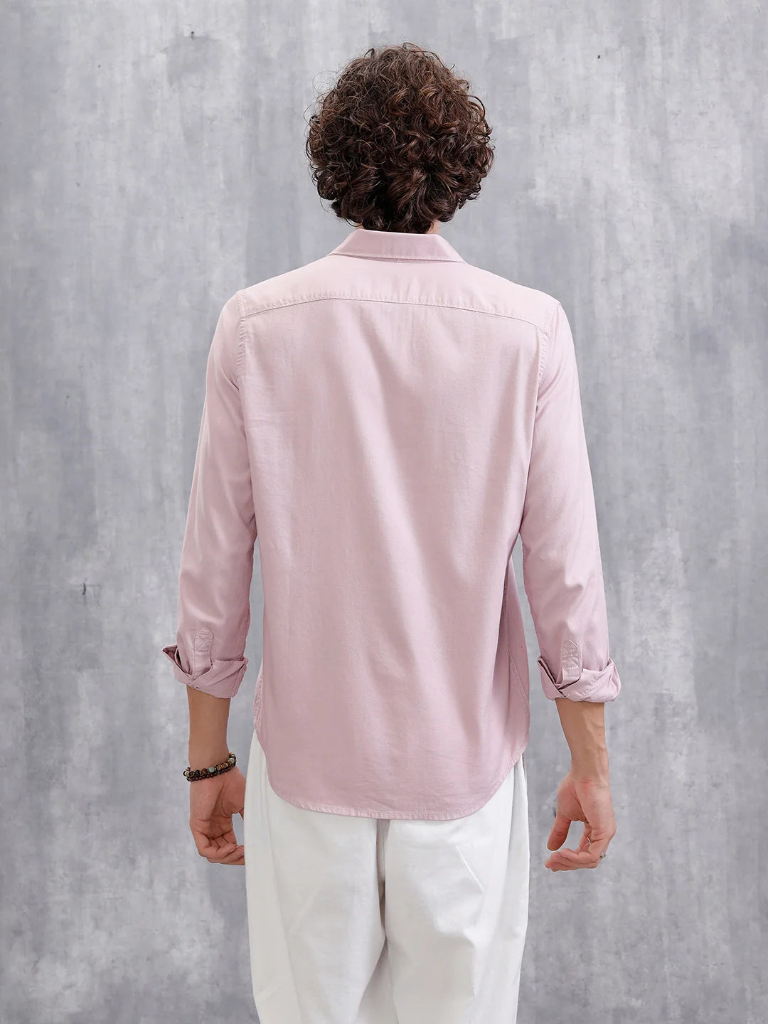 Cotton Dobby Slim Fit Shirt | Pink