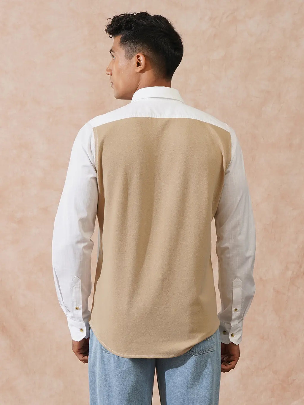 Cotton Slub Pique Knit Shirt | White