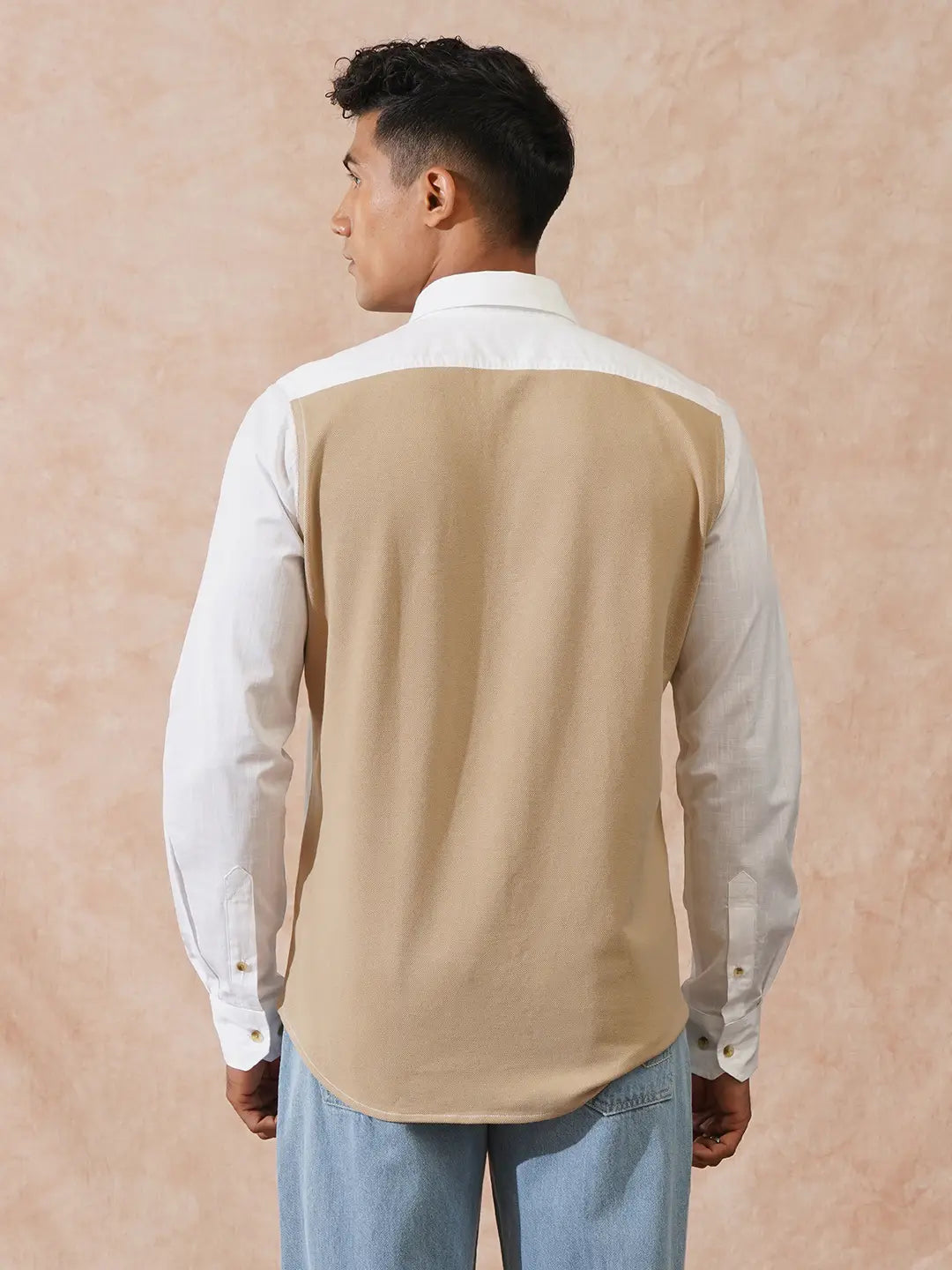 Cotton Slub Pique Knit Shirt | White