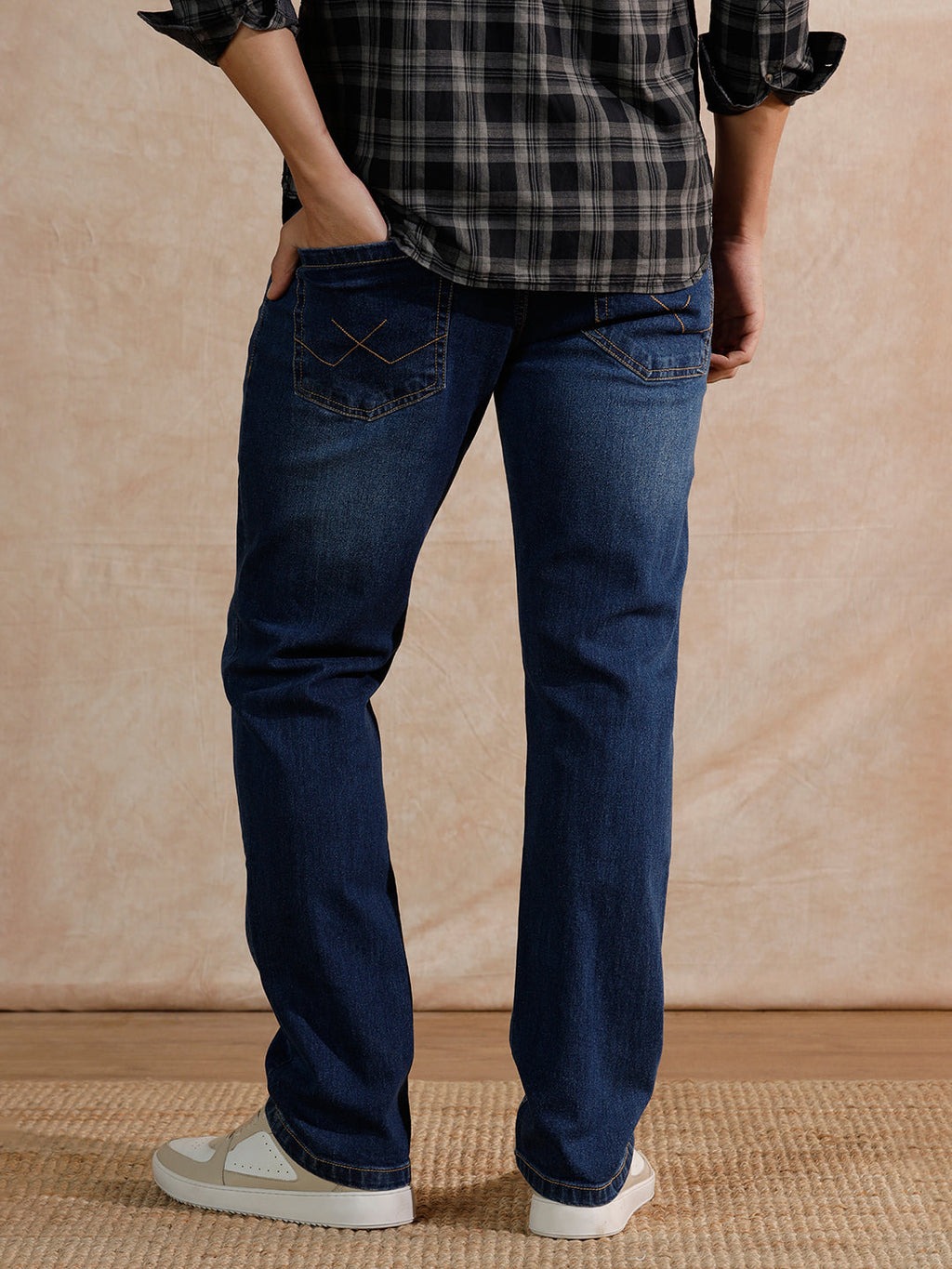 Casual Heavy Fade Straight Fit Jeans | Blue