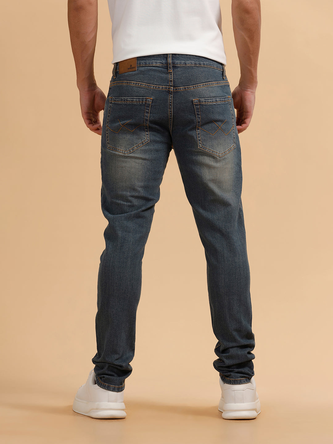 Casual Heavy Fade Slim Fit Jeans | Blue