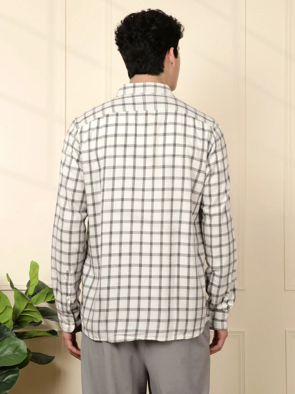 Classic Grey Checkered Full Sleeve Shirt