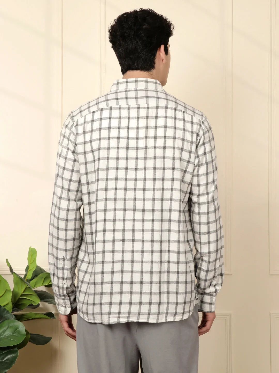 Classic Grey Checkered Full Sleeve Shirt