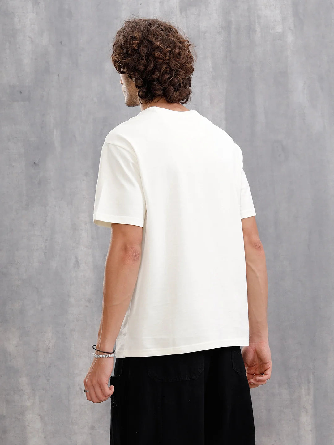 Placement Print Oversized Fit T-Shirt | Off White