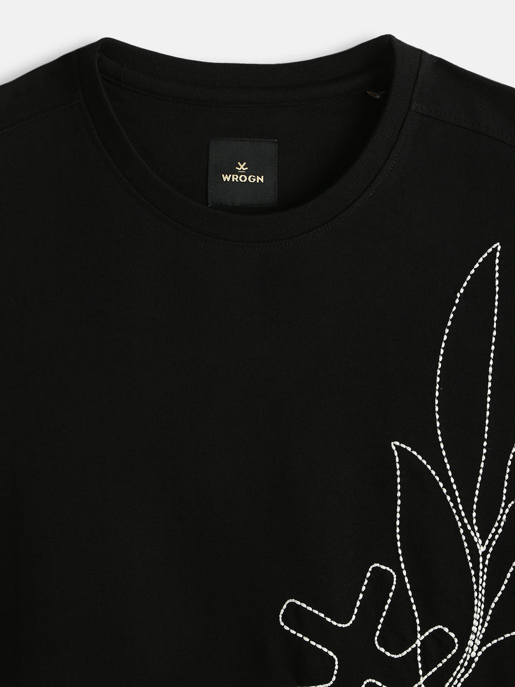 Embroidered Oversized T-Shirt | Black