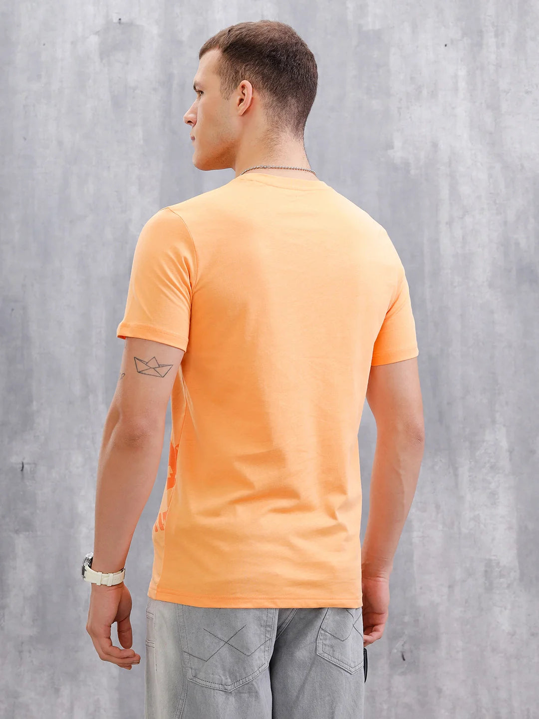Logo Placement Printed T-Shirt | Orange