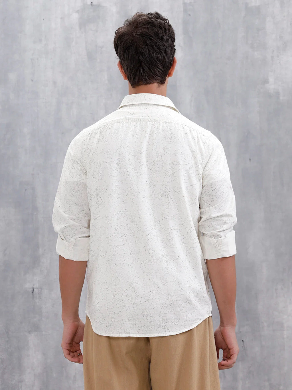 Abstract Printed Casual Shirt For Men | White
